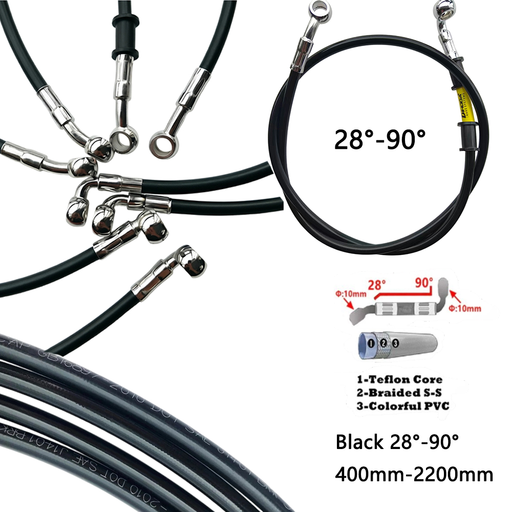 Черный 28 ° -90 °   Гидравличе – обзор и цена Brake Line Motorcycle